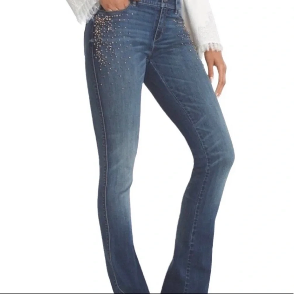 White House Black Market Blue Embellished Jeans - Picture 1 of 16